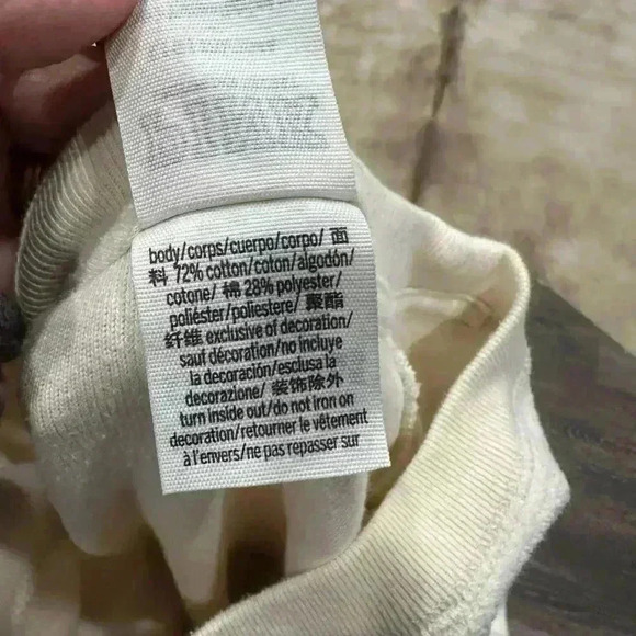 PINK Victoria’s Secret Pink Script Logo LARGE Sherpa Crew Sweatshirt Pullover VS - Picture 6 of 6